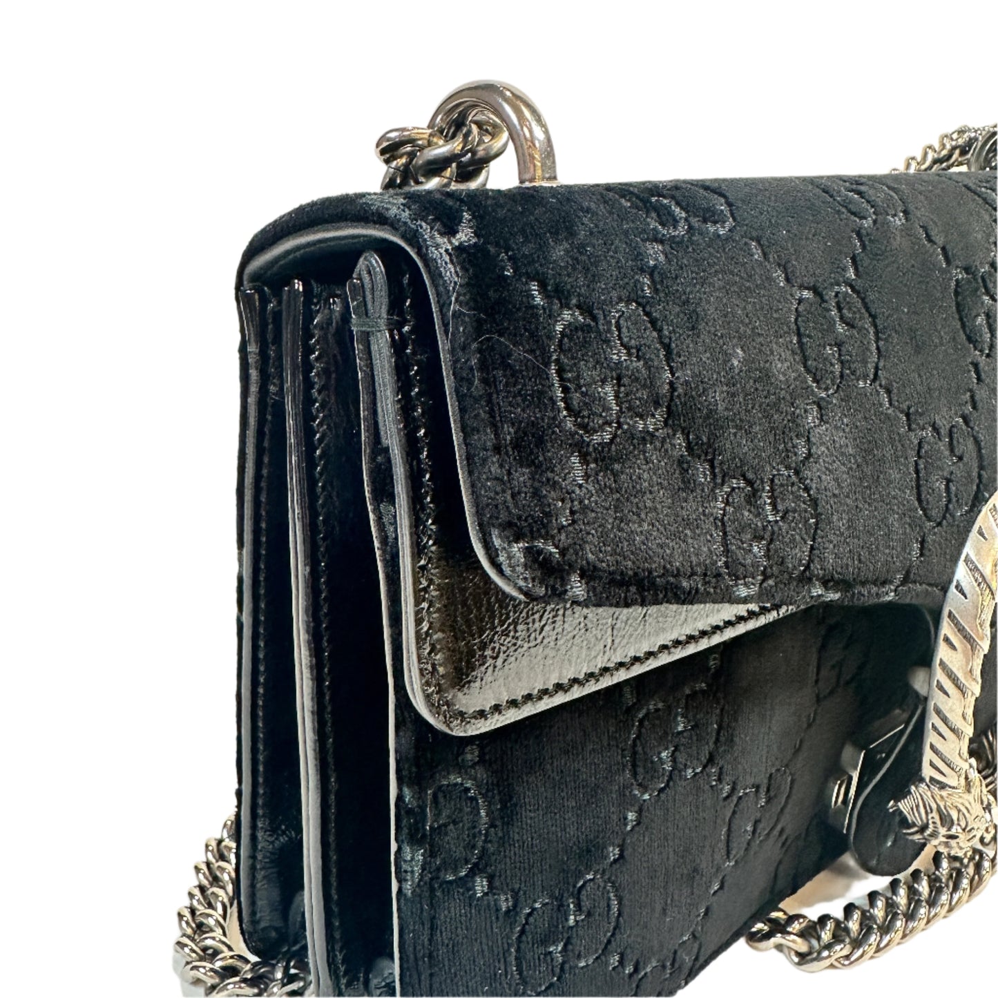Dionysus medium black velvet shoulder bag