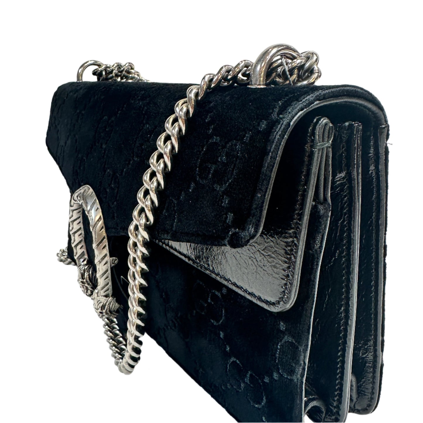 Dionysus medium black velvet shoulder bag