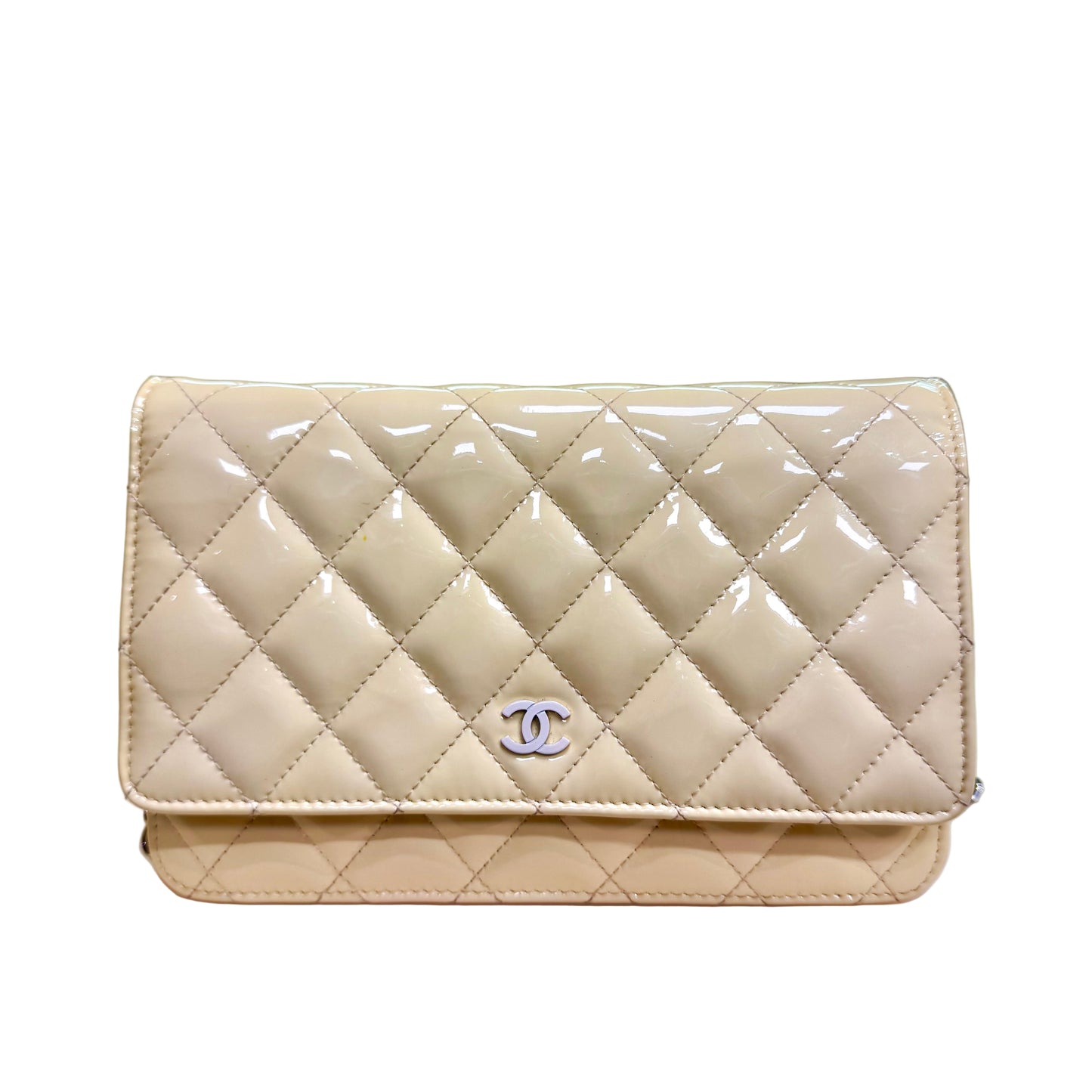 Rabat beige Patent leather and light pink WOC