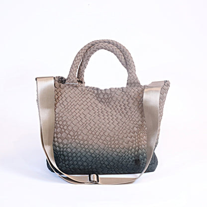 Totebag trenzsado caqui y gris con strap