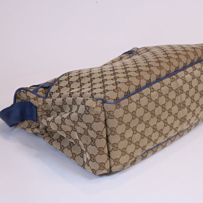 Monogram Canvas with light blue details Diaper Bag