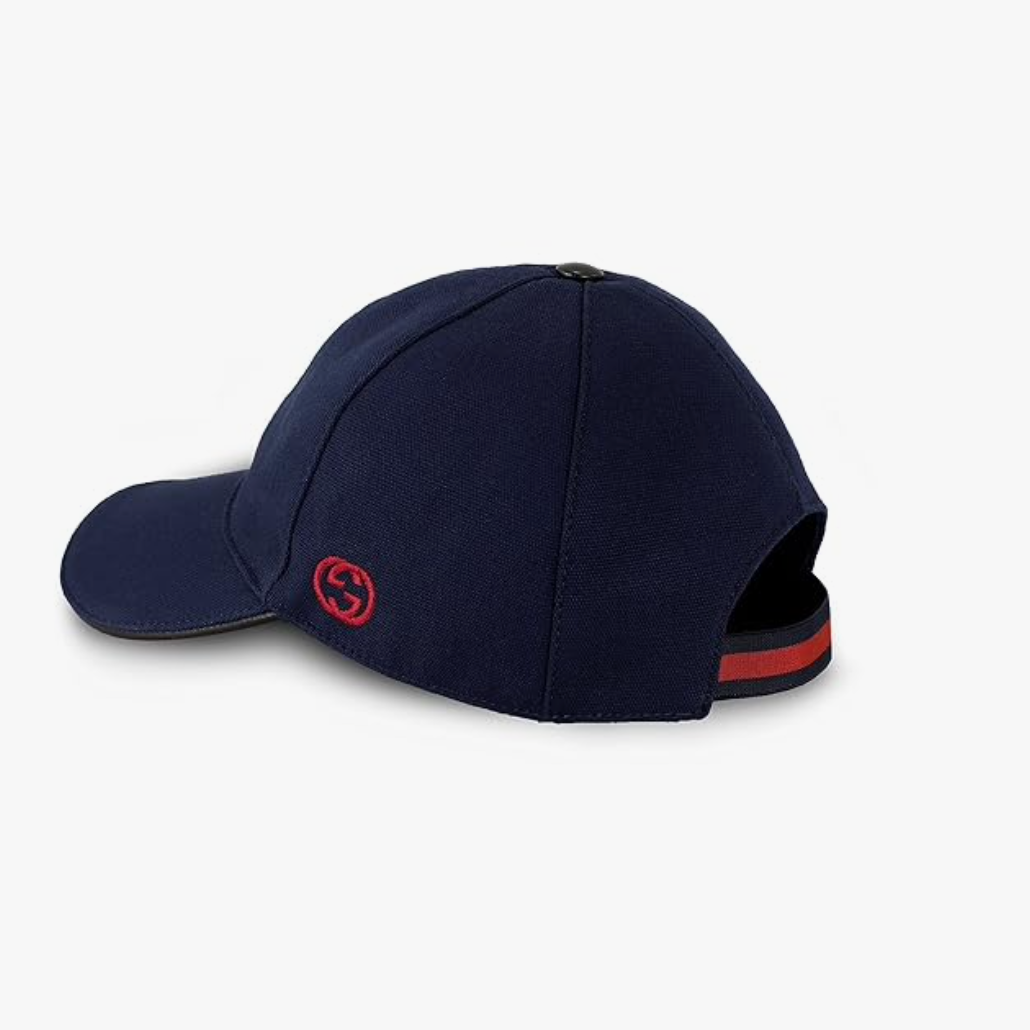 Gucci Canvas Interlocking GG Baseball Cap 387554 4H010 Navy blue Cloth 59cm