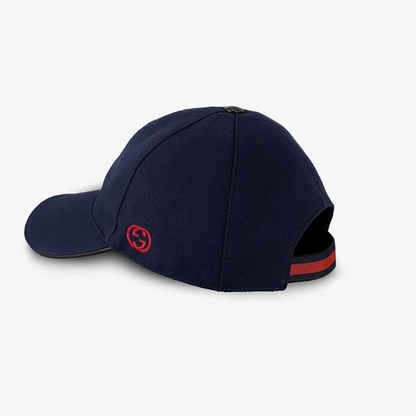 Gucci Canvas Interlocking GG Baseball Cap 387554 4H010 Navy blue Cloth 59cm