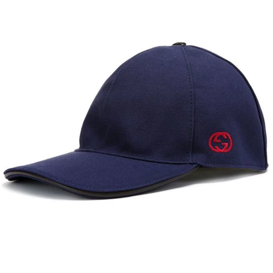 Gucci Canvas Interlocking GG Baseball Cap 387554 4H010 Navy blue Cloth 59cm