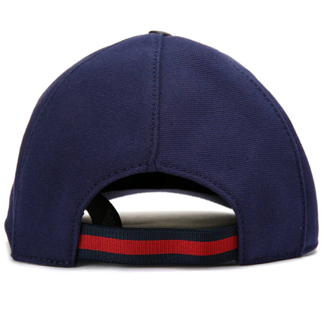 Gucci Canvas Interlocking GG Baseball Cap 387554 4H010 Navy blue Cloth 59cm