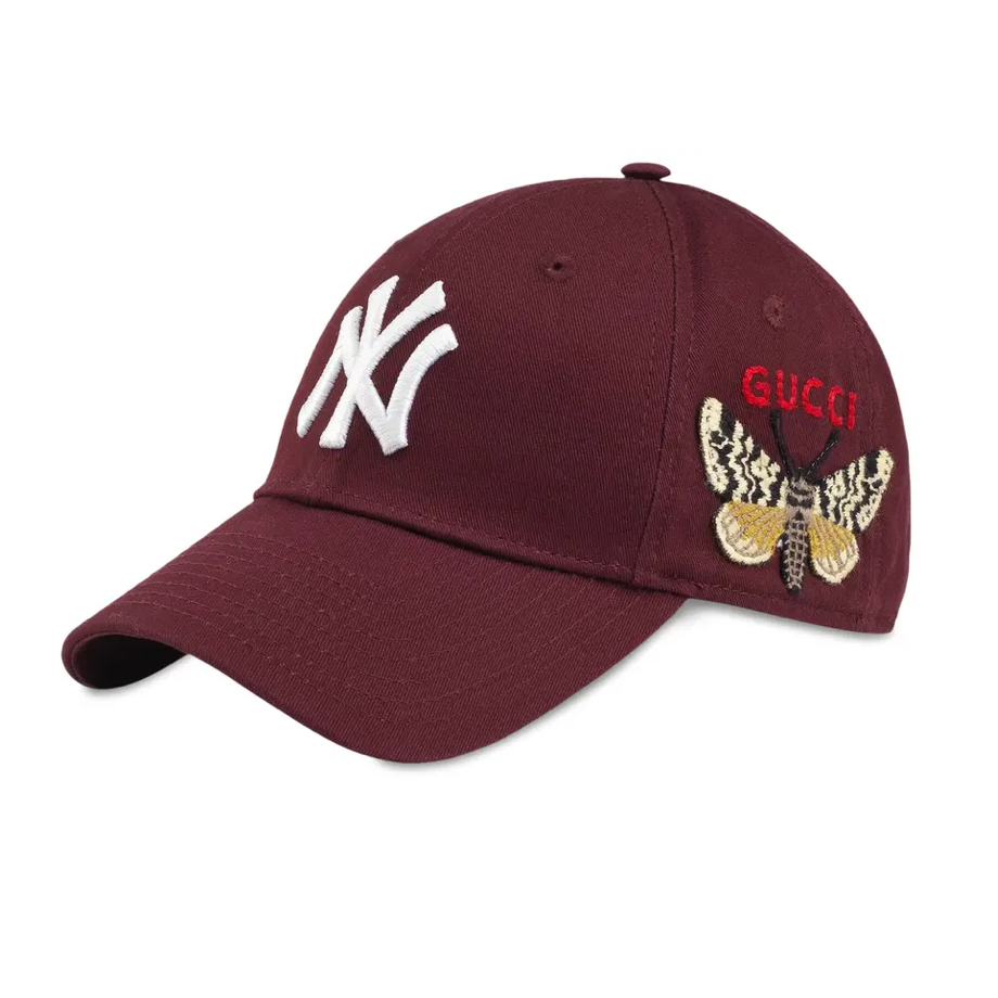 Gucci NY Yankees Patch Baseball Cap 'Burgundy' 57-61 CM