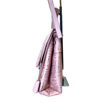 Camelot pink leather & rose gold canvas