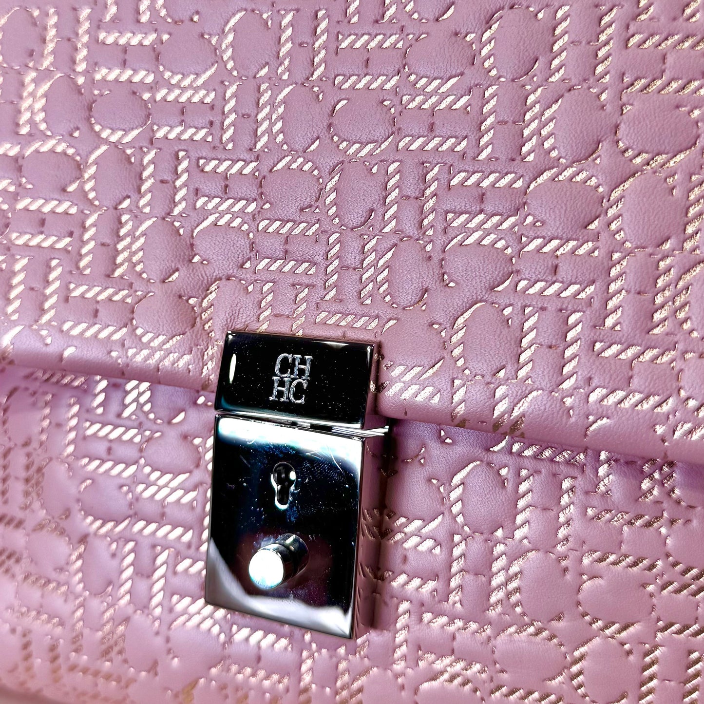 Camelot pink leather & rose gold canvas