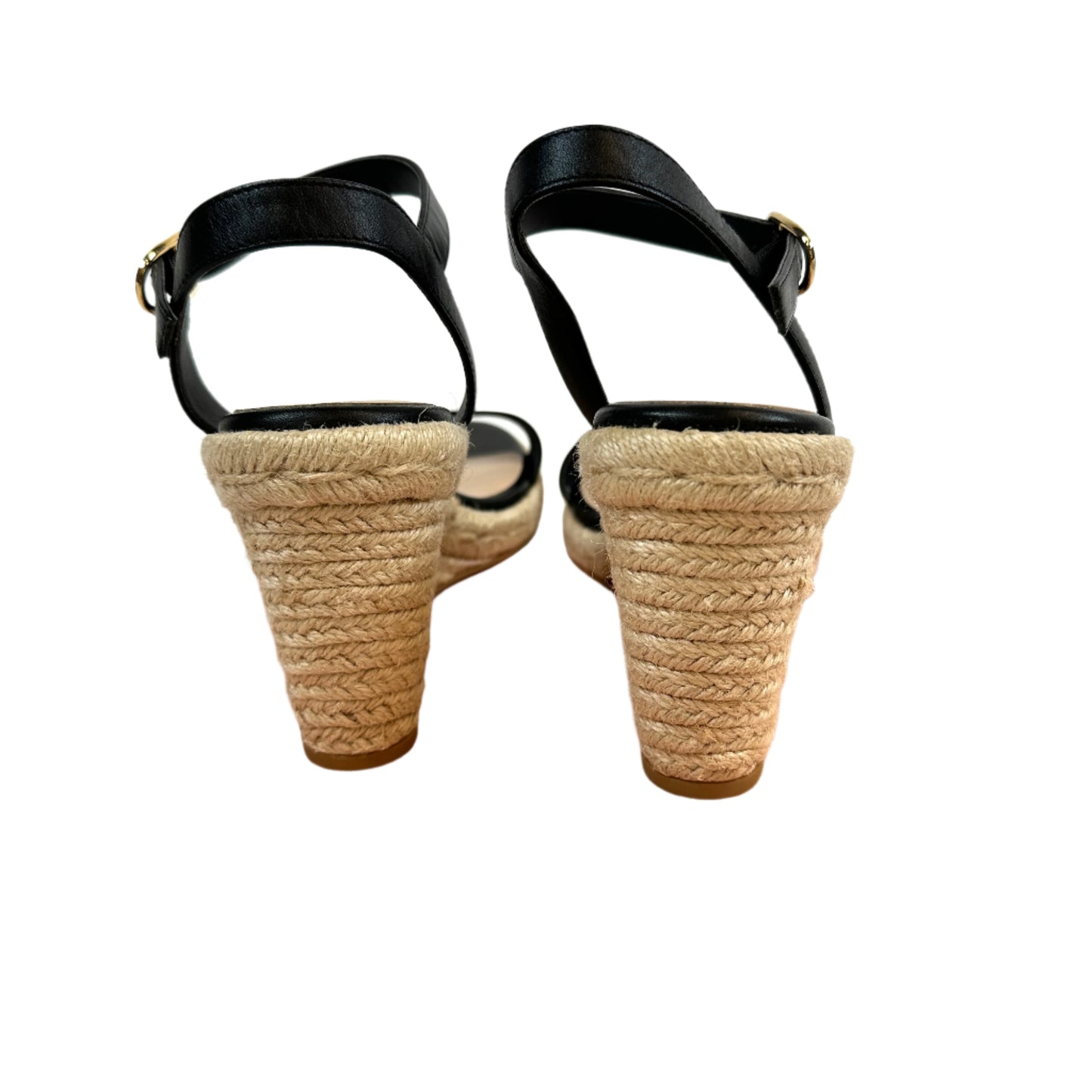 Wedge black sandals, talla 8.5