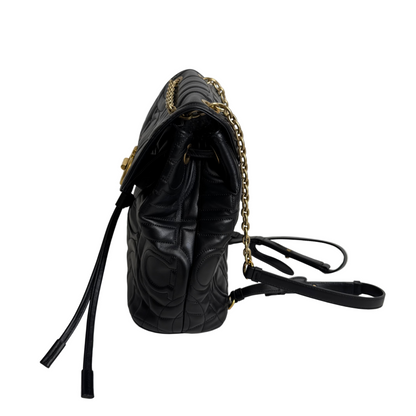 Calfskin Quilted Gancini Backpack in black