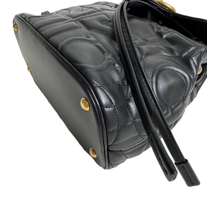 Calfskin Quilted Gancini Backpack in black