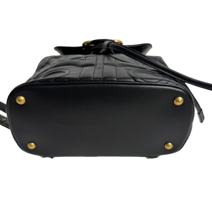 Calfskin Quilted Gancini Backpack in black