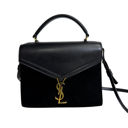 Medium Cassandra Top Handle Suede and leather