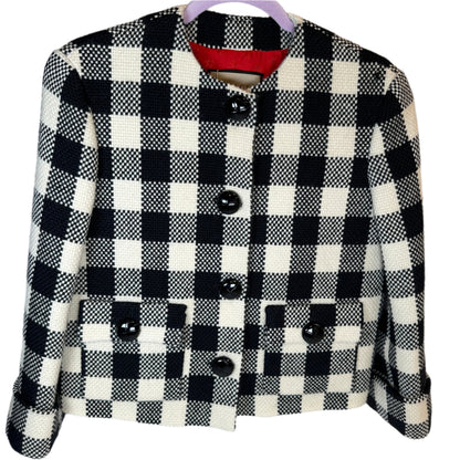 Gingham check wool jacket Talla 34