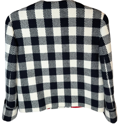 Gingham check wool jacket Talla 34