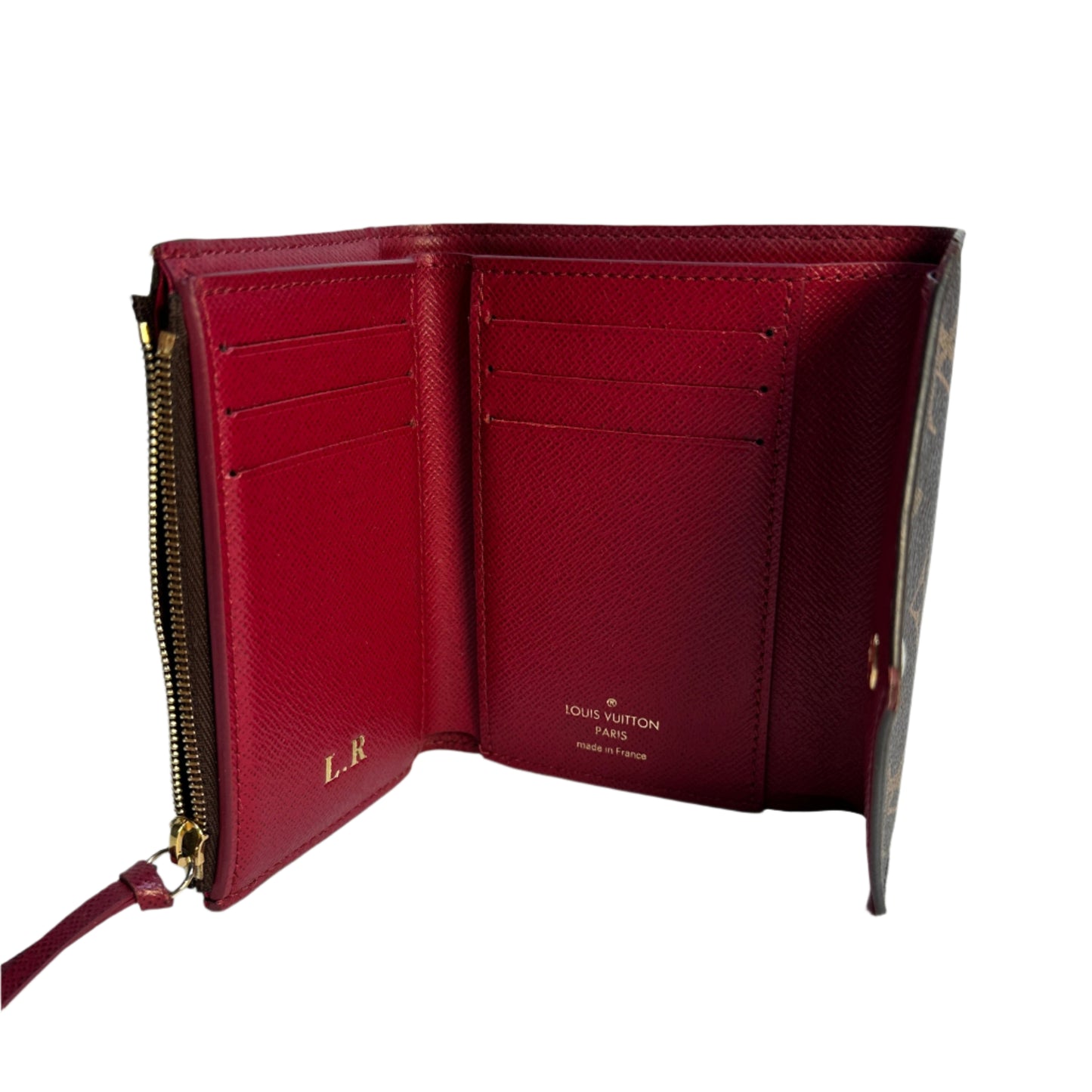 Victorine wallet monogram fucsia interior con iniciales