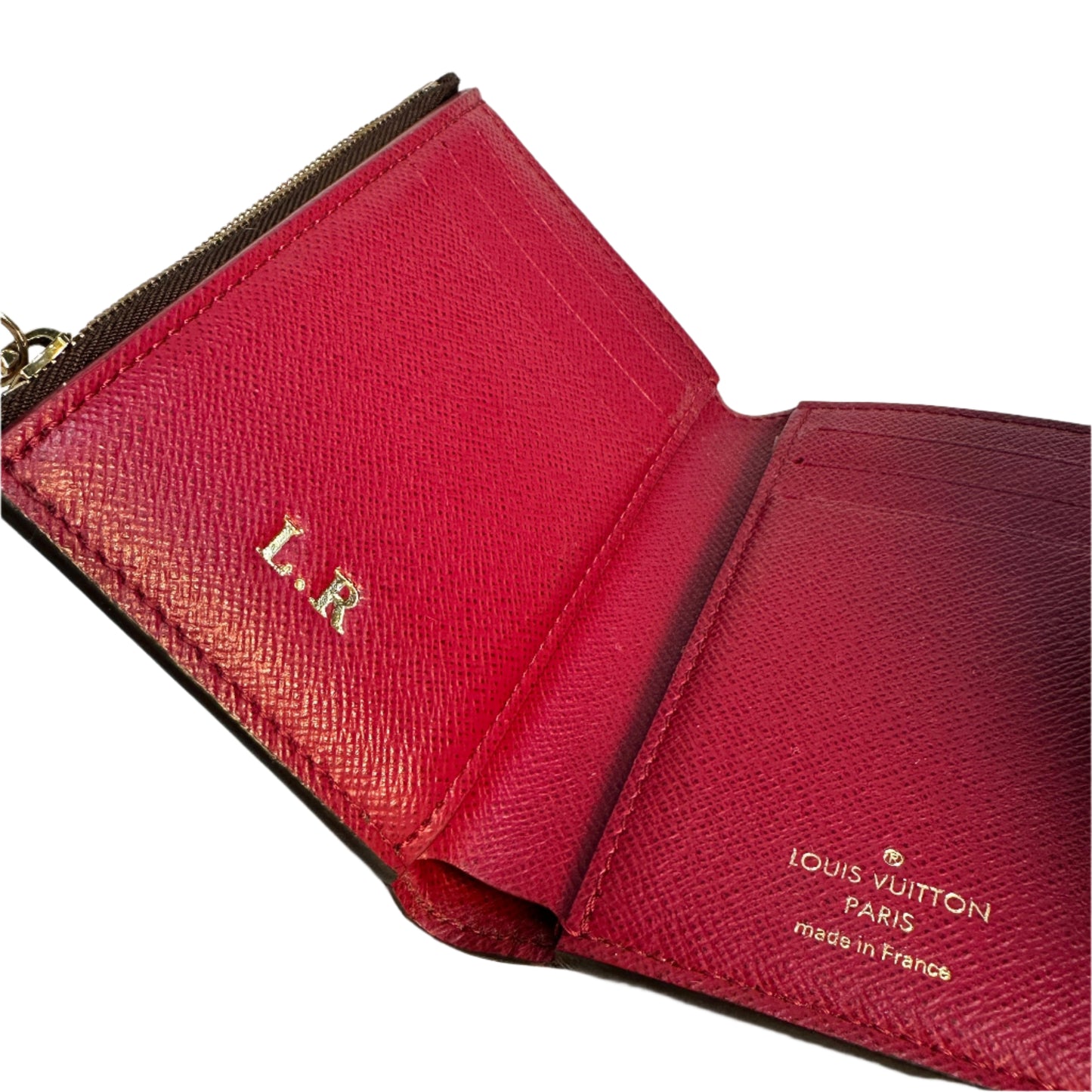 Victorine wallet monogram fucsia interior con iniciales