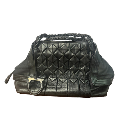 Black leather shoulder bag vintage
