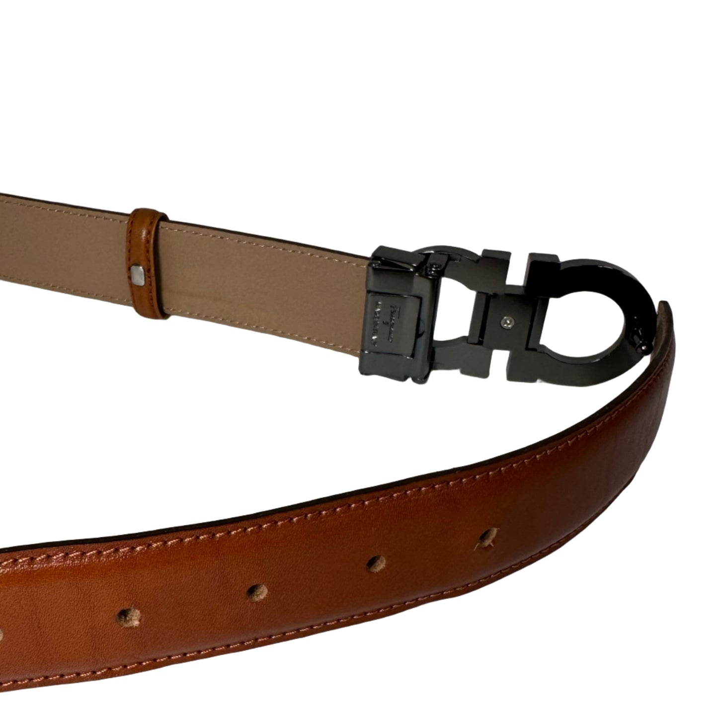 Gancini belt marrón (no reversible) Talla 34