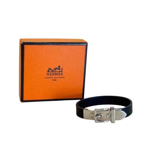 Chamonix leather bracelet in black XS