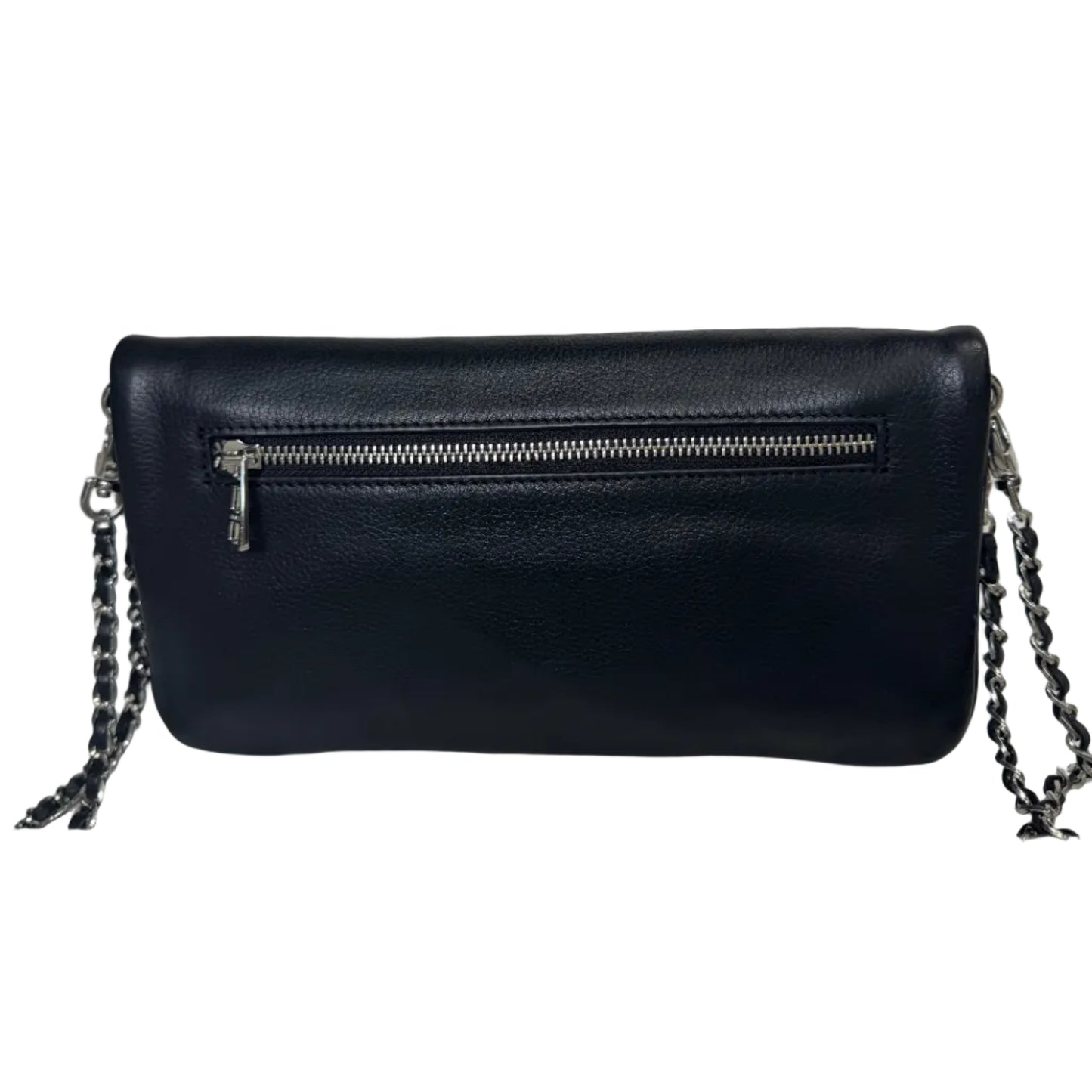 Rock leather clutch bag with studs