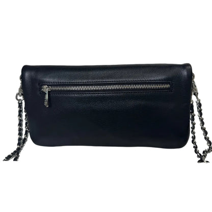 Rock leather clutch bag with studs