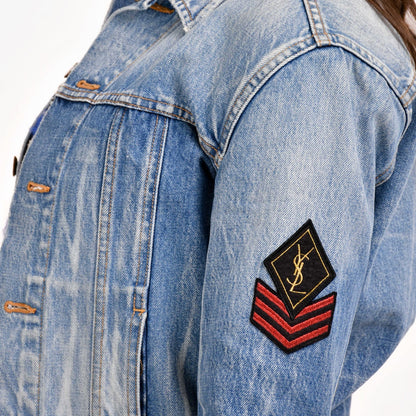 Denim jacket YSL patch XS