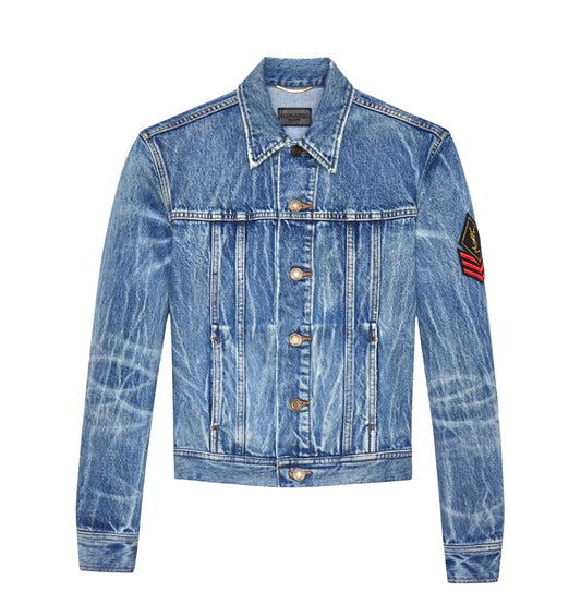 Denim jacket YSL patch XS