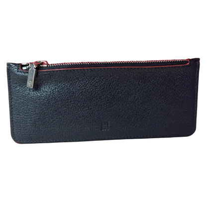Black leather Factory long wallet with removable coin purse