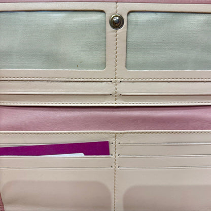 Pink leather rosegold canvas Factory long wallet with removable coin purse