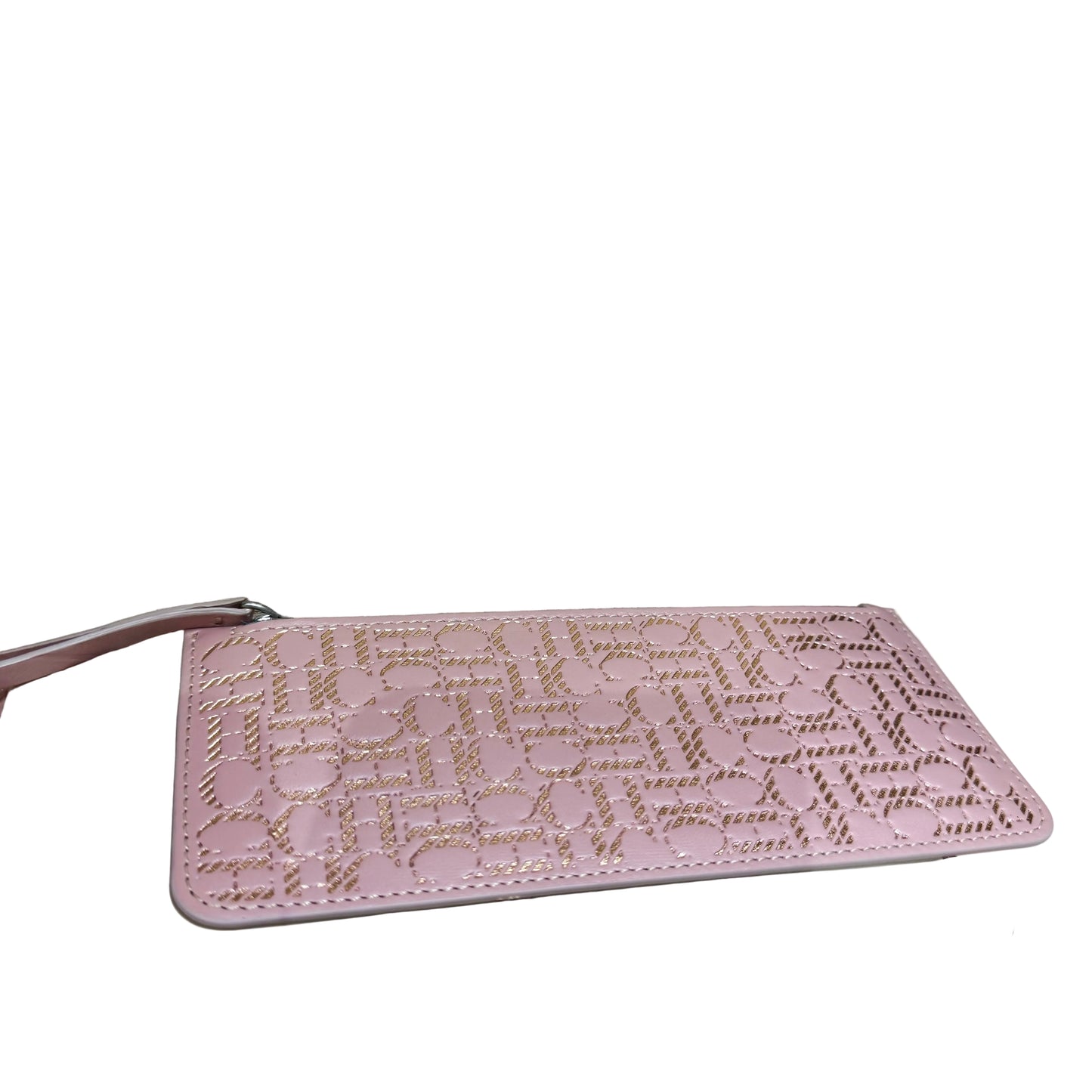 Pink leather rosegold canvas Factory long wallet with removable coin purse