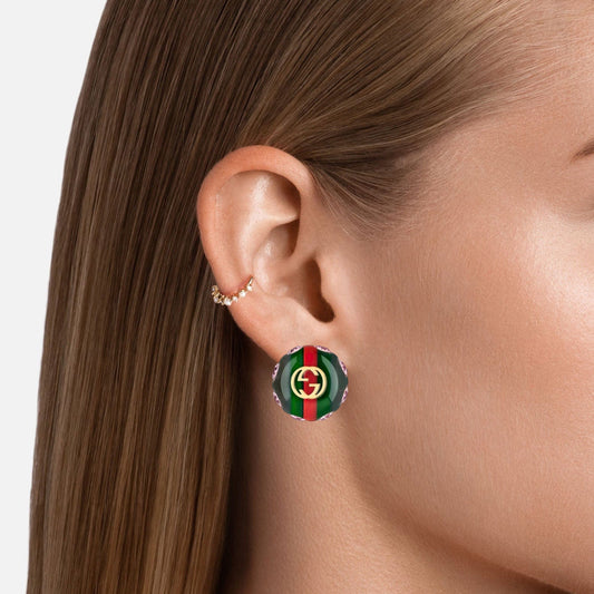 Resin and Crystal Vintage Sylvie Stud Earrings