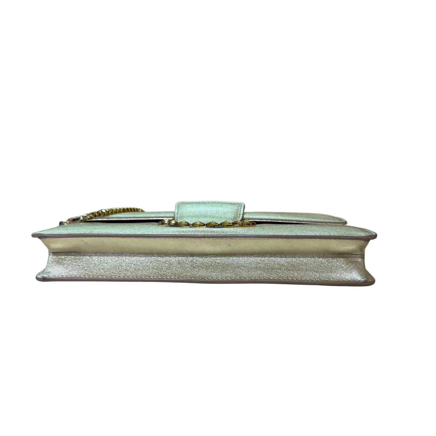 Thalia chain clutch gold leather