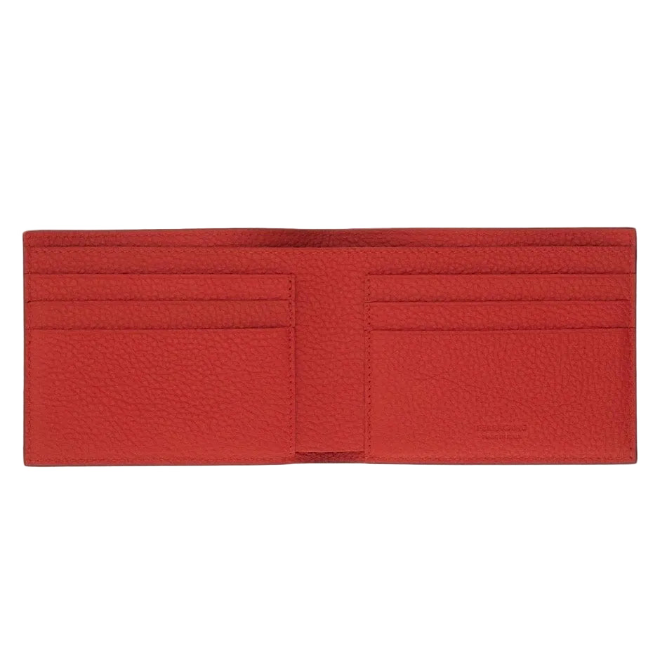 Monogram grey men bi fold wallet red interior