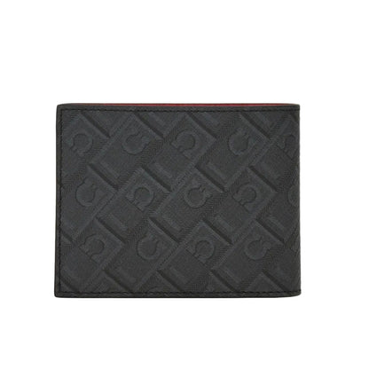 Monogram grey men bi fold wallet red interior