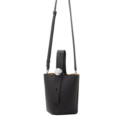 Mini Pebble black smooth calfskin