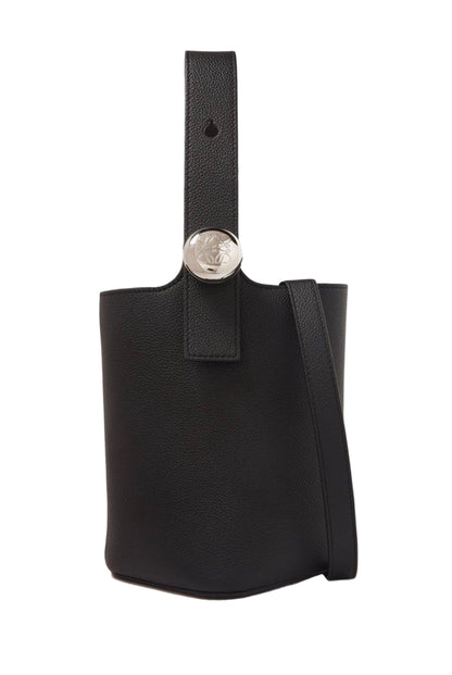 Mini Pebble black smooth calfskin