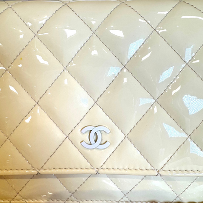 Rabat beige Patent leather and light pink WOC