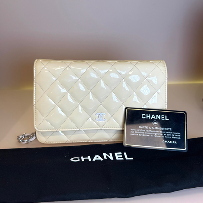 Rabat beige Patent leather and light pink WOC