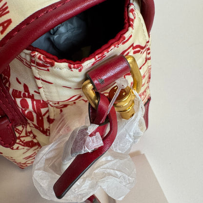 Perry nylon red boarding pass with crossbody strap