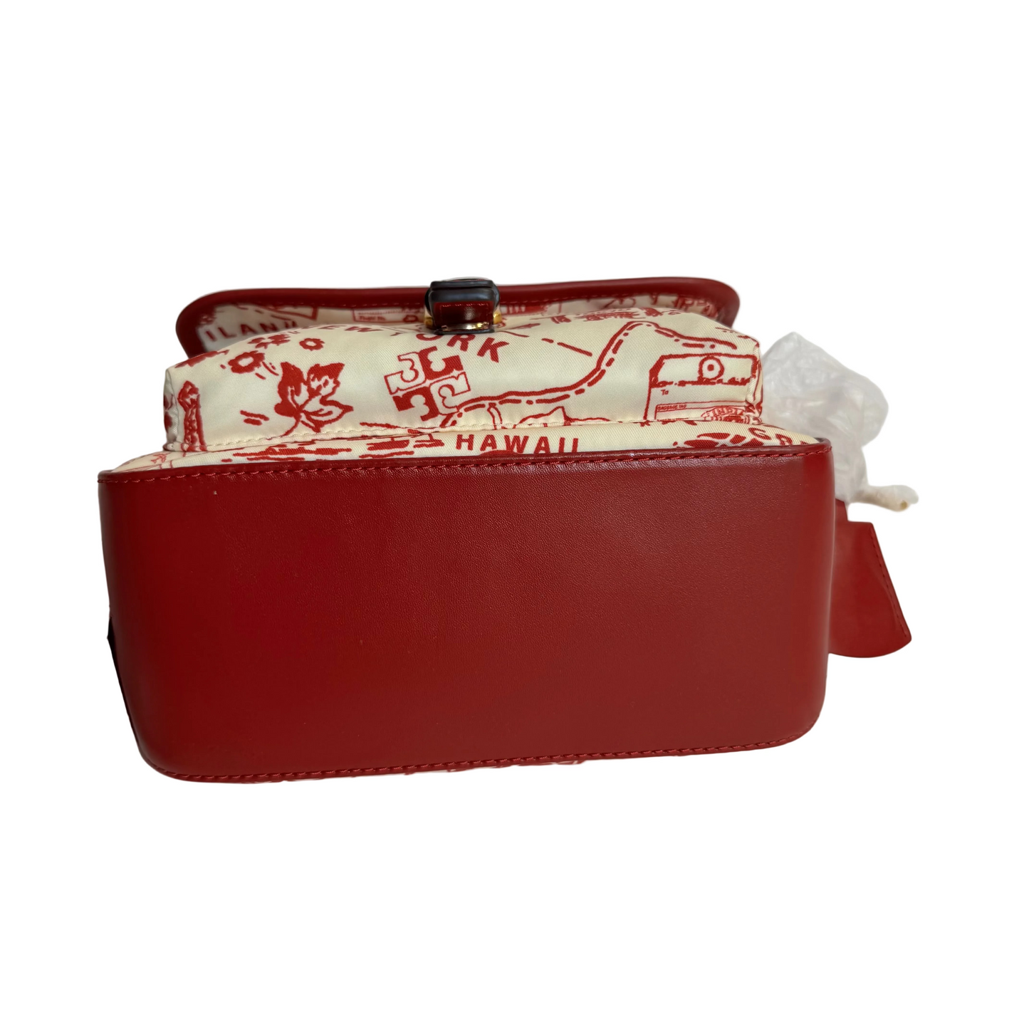 Perry nylon red boarding pass with crossbody strap