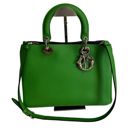 Diorissimo Green pebbled leather Medium