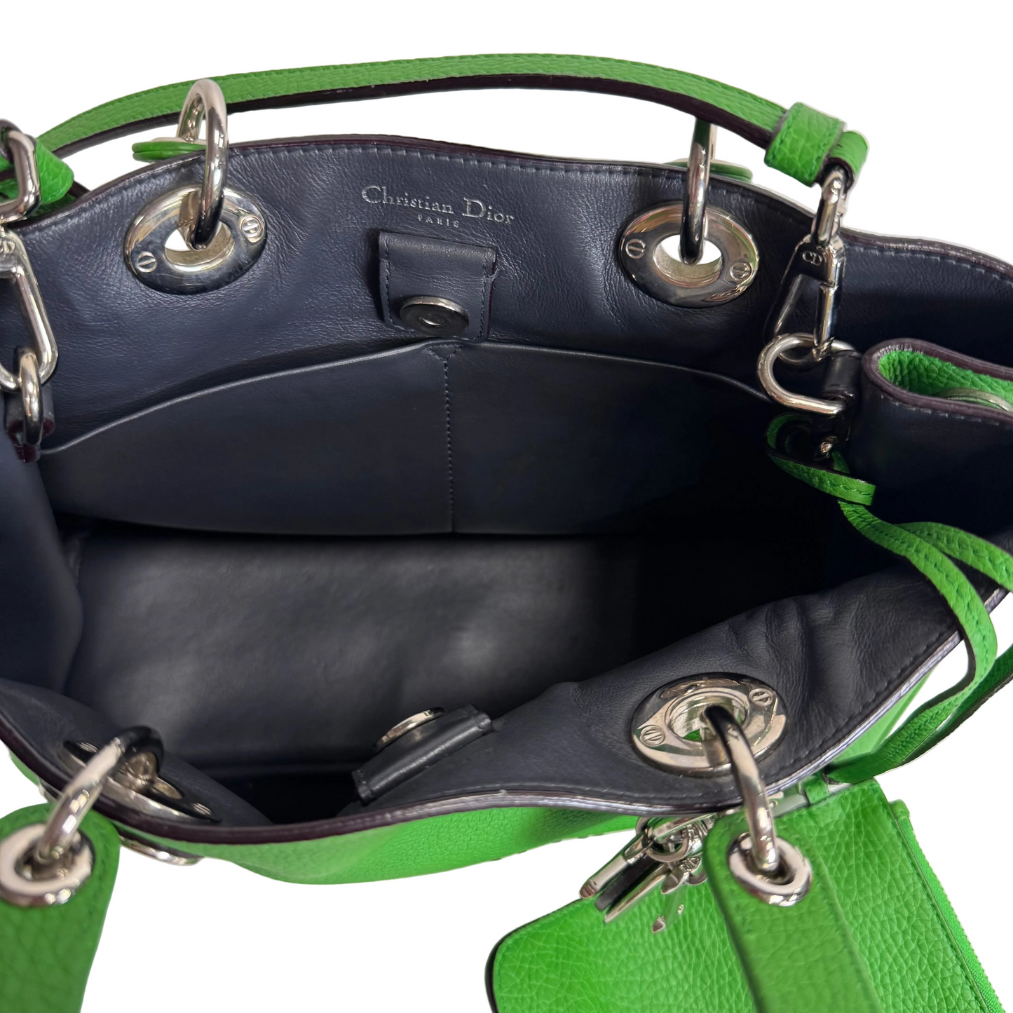 Diorissimo Green pebbled leather Medium