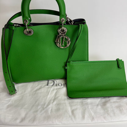 Diorissimo Green pebbled leather Medium