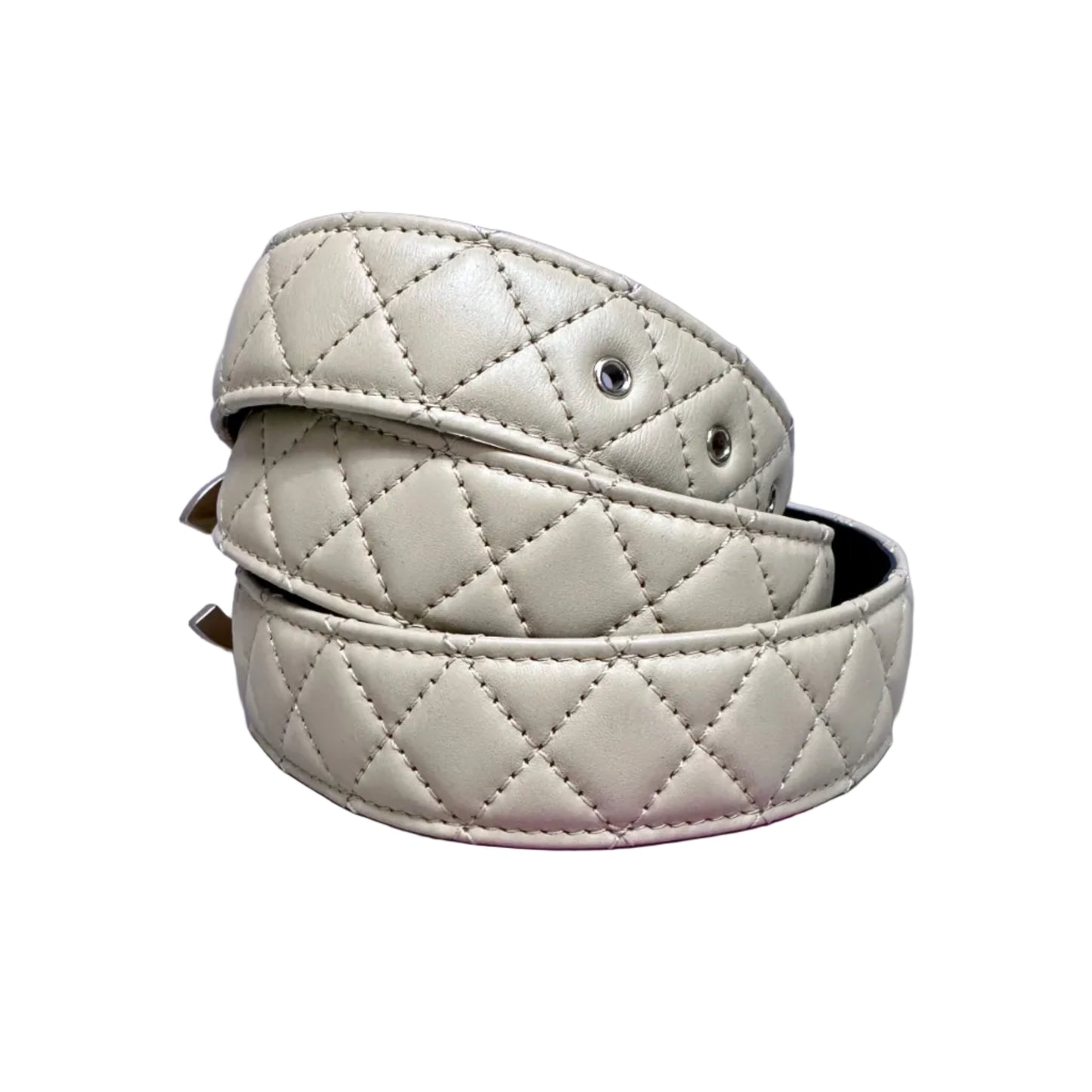 Belt neutral lambskin CC with pearls (no reversible) Talla 80