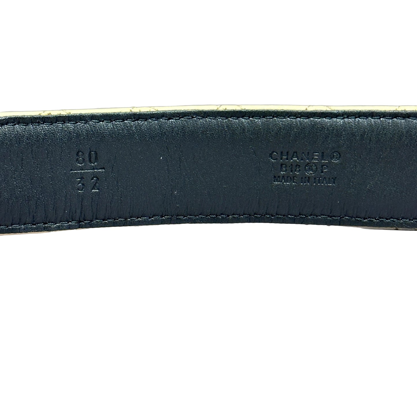 Belt neutral lambskin CC with pearls (no reversible) Talla 80