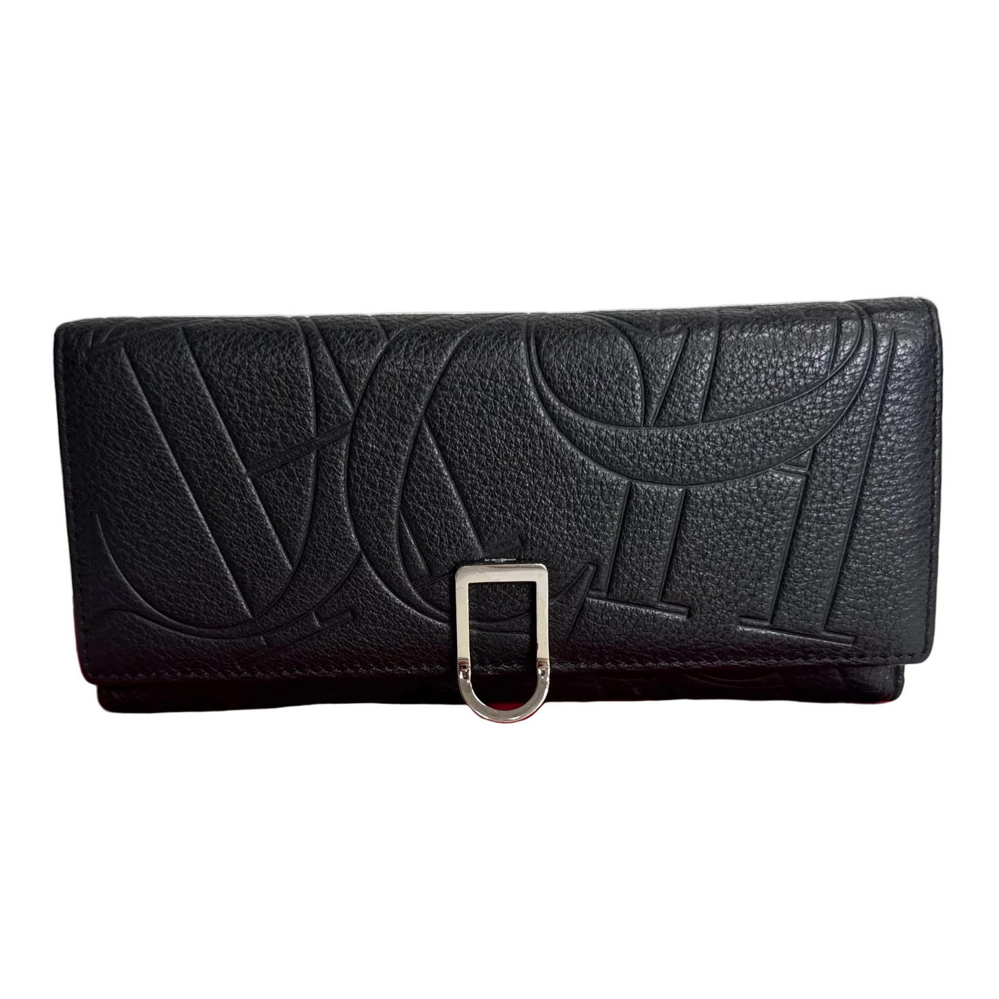Black leather Factory long wallet with removable coin purse