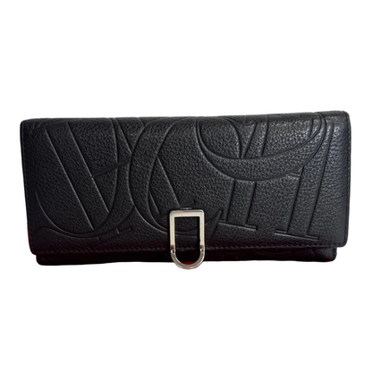 Black leather Factory long wallet with removable coin purse