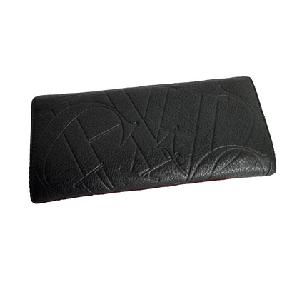 Black leather Factory long wallet with removable coin purse