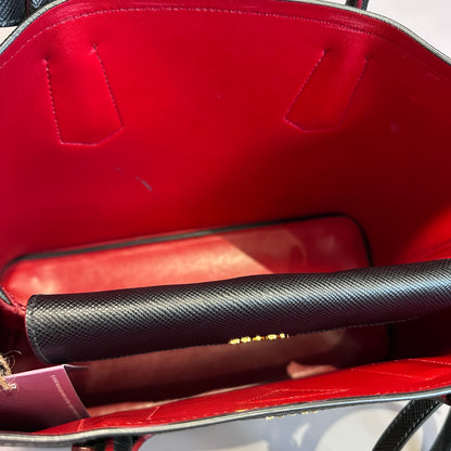 Cuir Black Saffiano leather medium con strap